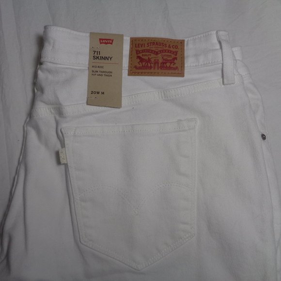 White Levi's 711 Skinny Jeans Size 20 - Picture 6 of 8